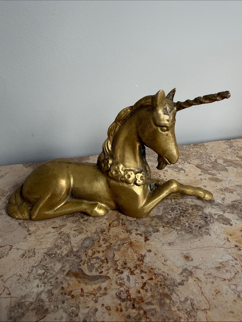 Gold Unicorn Sculpture Decorative Figurine
